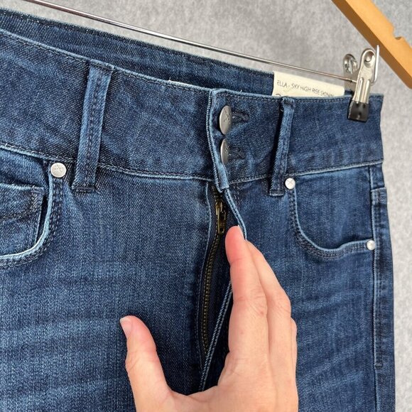 Anthropologie Unpublished Ella Sky High Rise Skinny Jeans Size 26 Dark Wash NEW - Picture 3 of 14